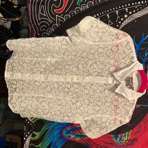 Button down sheer design top